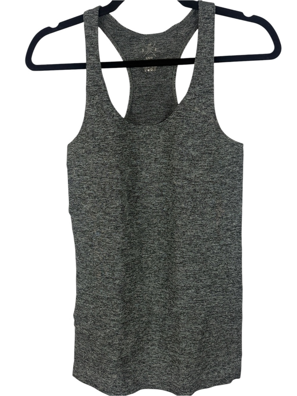 WSS Williamsburg Sweat Shop Heather Gray Racerback Active Compression Tank